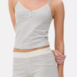 Gestreepte Pyjama Set Shorts Vrouw